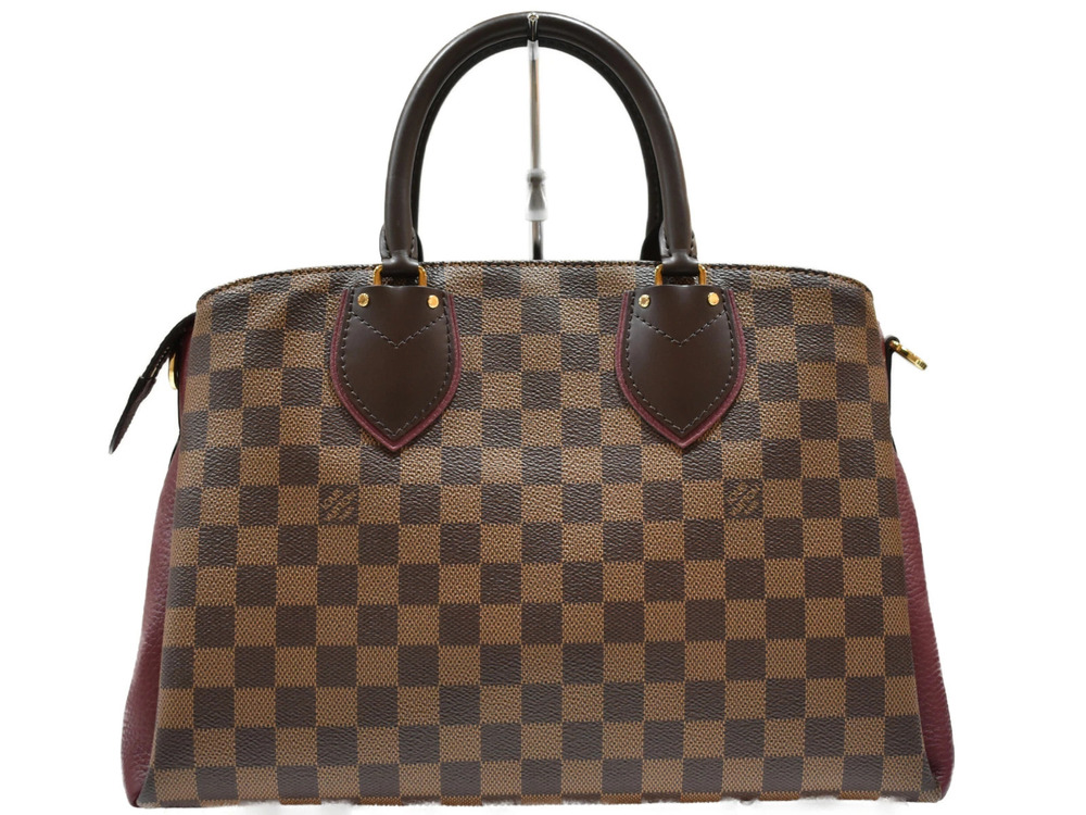 Louis Vuitton 2way Bag Leather Bordeaux Purple Normandie Red Purple Red
